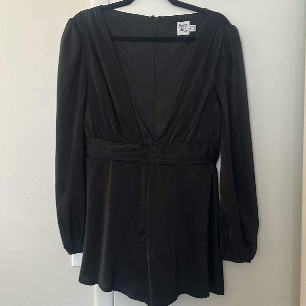 Princess Polly satin romper size 8 black